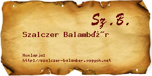 Szalczer Balambér névjegykártya
